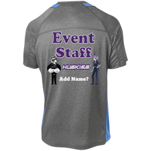Load image into Gallery viewer, event-back_white ST361 Sport-Tek Heather Colorblock Poly T-Shirt