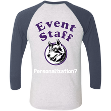 Load image into Gallery viewer, NL6051 Next Level Tri-Blend 3/4 Sleeve Baseball Raglan T-Shirt event