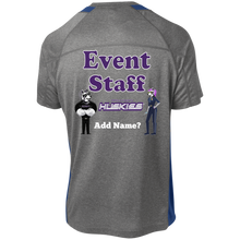 Load image into Gallery viewer, event-back_white ST361 Sport-Tek Heather Colorblock Poly T-Shirt