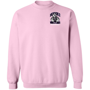 Wrestling-White-text G180 Gildan Crewneck Pullover Sweatshirt  8 oz.