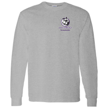 Load image into Gallery viewer, Logo with Purple custom text G540 Gildan LS T-Shirt 5.3 oz.