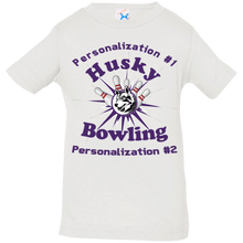 Load image into Gallery viewer, Bowling-purple text 3322 Infant Jersey T-Shirt