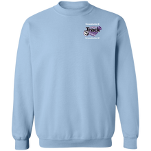 Load image into Gallery viewer, Track-white text G180 Gildan Crewneck Pullover Sweatshirt  8 oz.