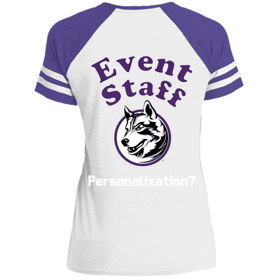 DM476 District Ladies' Game V-Neck T-Shirt event