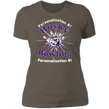 Load image into Gallery viewer, Bowling-white text NL3900 Ladies' Boyfriend T-Shirt