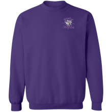 Load image into Gallery viewer, Bowling-purple text G180 Gildan Crewneck Pullover Sweatshirt  8 oz.