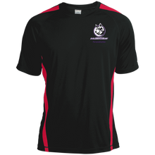 Load image into Gallery viewer, Logo with Purple custom text ST351 Sport-Tek Colorblock Dry Zone Crew