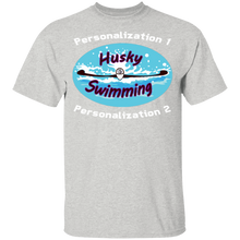 Load image into Gallery viewer, Swimming-white_text G500B Youth 5.3 oz 100% Cotton T-Shirt