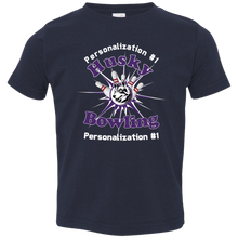 Load image into Gallery viewer, Bowling-white text 3321 Toddler Jersey T-Shirt