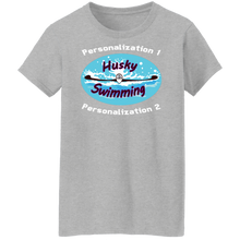 Load image into Gallery viewer, Swimming-white_text G500L Ladies' 5.3 oz. T-Shirt