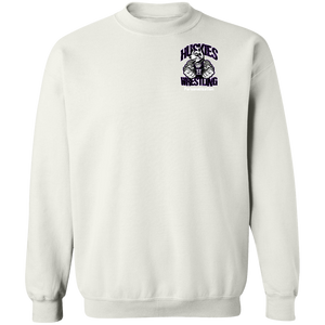 Wrestling-White-text G180 Gildan Crewneck Pullover Sweatshirt  8 oz.