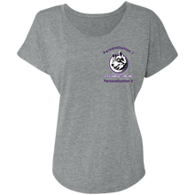 Load image into Gallery viewer, logo_outline_purple_text NL6760 Next Level Ladies&#39; Triblend Dolman Sleeve
