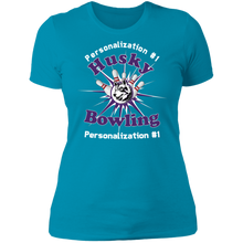 Load image into Gallery viewer, Bowling-white text NL3900 Ladies' Boyfriend T-Shirt