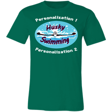 Load image into Gallery viewer, Swimming-white_text 3001C Unisex Jersey Short-Sleeve T-Shirt
