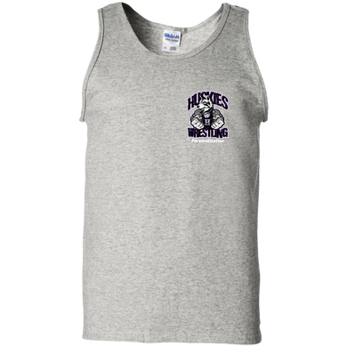 Wrestling-White-text G220 Gildan 100% Cotton Tank Top