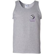 Load image into Gallery viewer, Logo with Purple custom text G220 Gildan 100% Cotton Tank Top