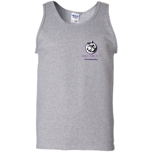 Logo with Purple custom text G220 Gildan 100% Cotton Tank Top