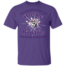 Load image into Gallery viewer, Bowling-purple text G500B Youth 5.3 oz 100% Cotton T-Shirt