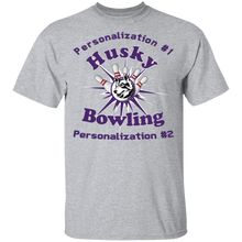Load image into Gallery viewer, Bowling-purple text G500B Youth 5.3 oz 100% Cotton T-Shirt