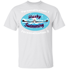 Load image into Gallery viewer, Swimming-white_text G500B Youth 5.3 oz 100% Cotton T-Shirt