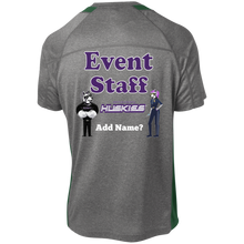 Load image into Gallery viewer, event-back_white ST361 Sport-Tek Heather Colorblock Poly T-Shirt
