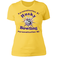 Load image into Gallery viewer, Bowling-purple text NL3900 Ladies' Boyfriend T-Shirt