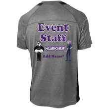 Load image into Gallery viewer, event-back_purple ST361 Sport-Tek Heather Colorblock Poly T-Shirt