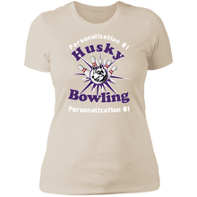 Load image into Gallery viewer, Bowling-white text NL3900 Ladies' Boyfriend T-Shirt