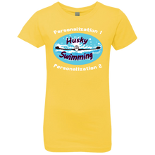 Load image into Gallery viewer, Swimming-white_text NL3710 Girls' Princess T-Shirt