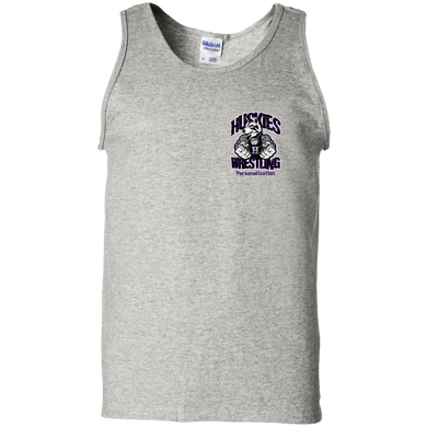 Wrestling-Purple-text G220 Gildan 100% Cotton Tank Top