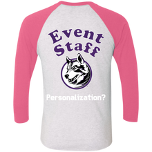 Load image into Gallery viewer, NL6051 Next Level Tri-Blend 3/4 Sleeve Baseball Raglan T-Shirt event