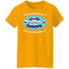 Load image into Gallery viewer, Swimming-white_text G500L Ladies' 5.3 oz. T-Shirt
