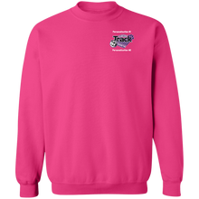 Load image into Gallery viewer, Track-white text G180 Gildan Crewneck Pullover Sweatshirt  8 oz.