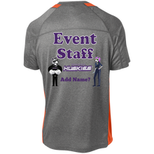 Load image into Gallery viewer, event-back_purple ST361 Sport-Tek Heather Colorblock Poly T-Shirt