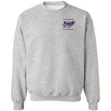 Load image into Gallery viewer, Track-purple text G180 Gildan Crewneck Pullover Sweatshirt  8 oz.