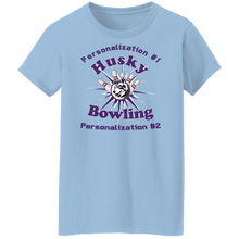 Load image into Gallery viewer, Bowling-purple text G500L Ladies' 5.3 oz. T-Shirt
