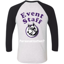 Load image into Gallery viewer, NL6051 Next Level Tri-Blend 3/4 Sleeve Baseball Raglan T-Shirt event