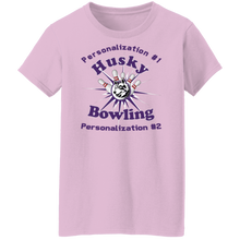 Load image into Gallery viewer, Bowling-purple text G500L Ladies' 5.3 oz. T-Shirt