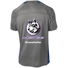 Load image into Gallery viewer, Logo with White Custom Text YST361 Sport-Tek Youth Colorblock Performance T-Shirt