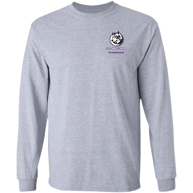 Logo with Purple custom text G240 Gildan LS Ultra Cotton T-Shirt