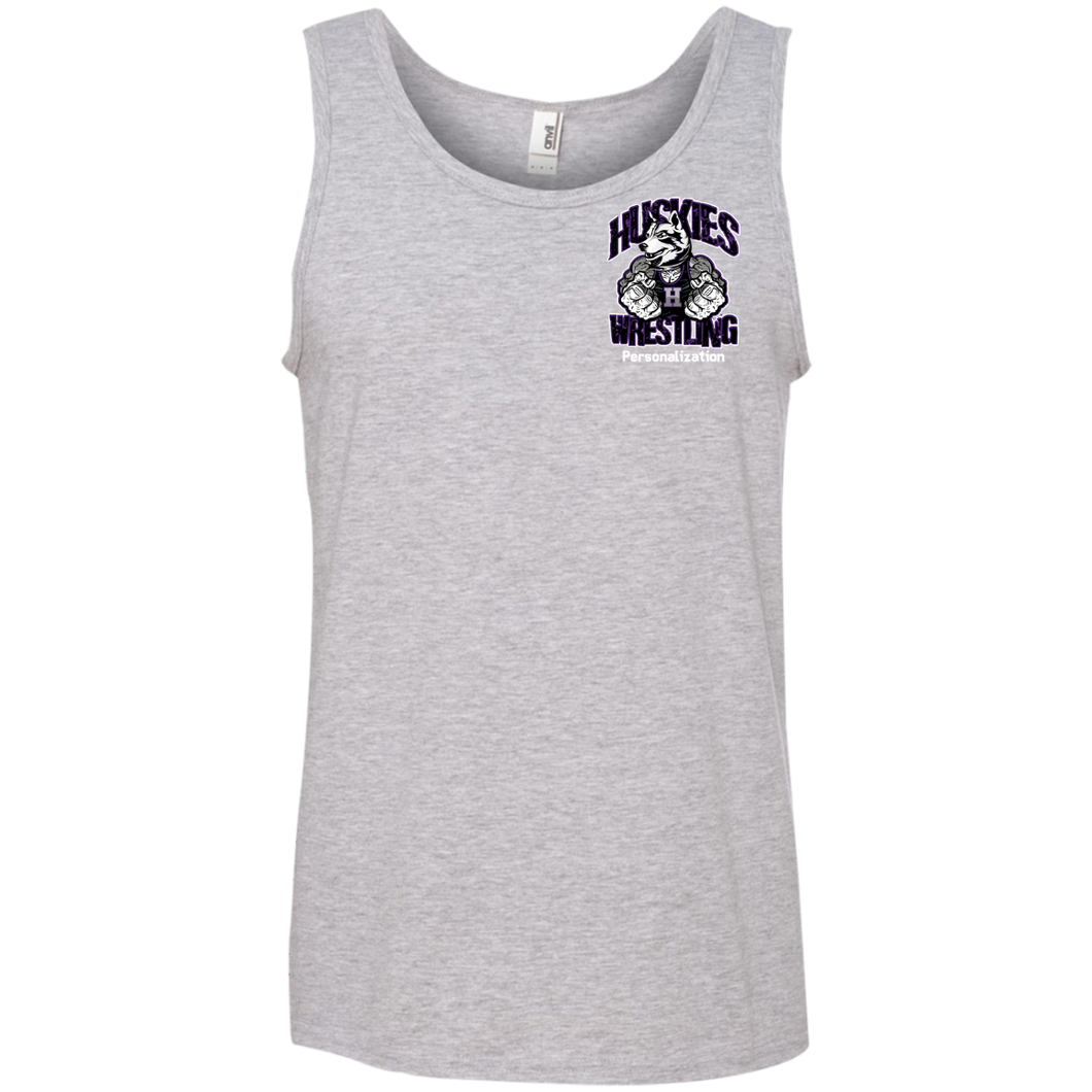 Wrestling-White-text 986 Anvil 100% Ringspun Cotton Tank Top