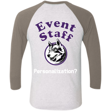 Load image into Gallery viewer, NL6051 Next Level Tri-Blend 3/4 Sleeve Baseball Raglan T-Shirt event