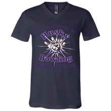 Load image into Gallery viewer, Bowling-purple text 3005 Unisex Jersey SS V-Neck T-Shirt