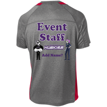 Load image into Gallery viewer, event-back_purple ST361 Sport-Tek Heather Colorblock Poly T-Shirt