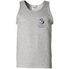 Load image into Gallery viewer, Logo with Purple custom text G220 Gildan 100% Cotton Tank Top