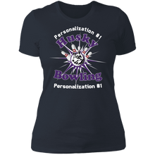 Load image into Gallery viewer, Bowling-white text NL3900 Ladies' Boyfriend T-Shirt