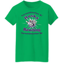 Load image into Gallery viewer, Bowling-purple text G500L Ladies' 5.3 oz. T-Shirt