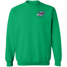 Load image into Gallery viewer, Track-purple text G180 Gildan Crewneck Pullover Sweatshirt  8 oz.