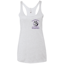 Load image into Gallery viewer, logo_outline_purple_text NL6733 Next Level Ladies&#39; Triblend Racerback Tank