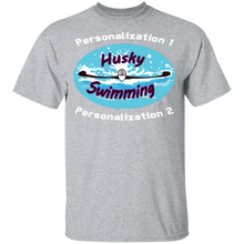 Load image into Gallery viewer, Swimming-white_text G500B Youth 5.3 oz 100% Cotton T-Shirt